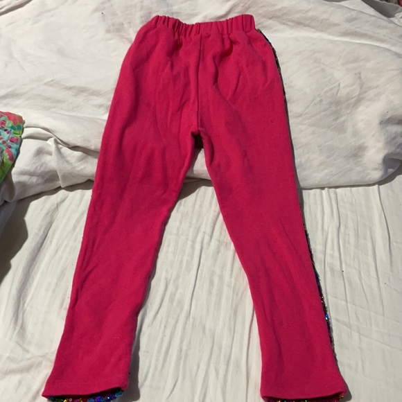Hot pink 7 rainbow sequined leggings nwot perfect unworn condition - Picture 7 of 7